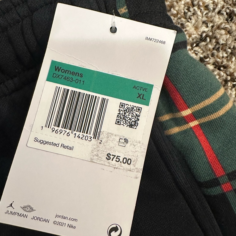 NWT Jordan Black Pants with Plaid Accents - Picture 3 of 6